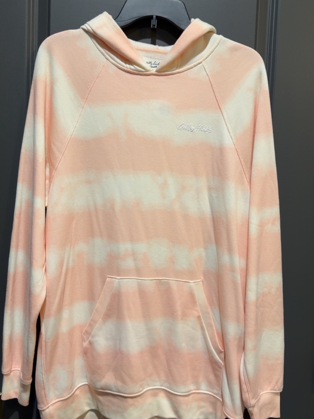 Gilly Hicks Peach & Cream Tie-Dye Pullover Hoodie